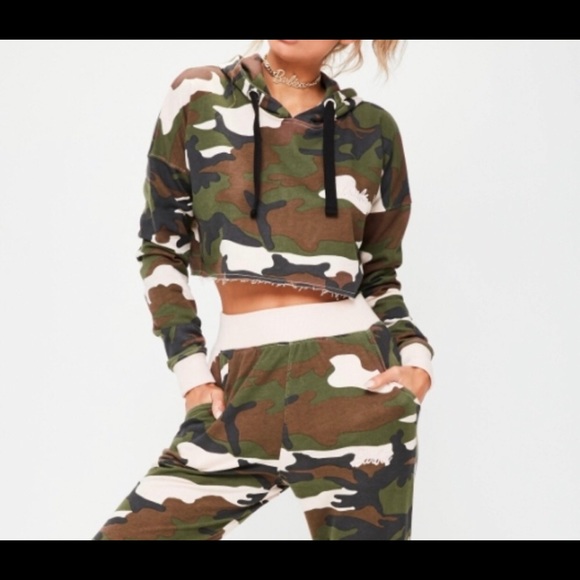Missguided Sweaters - MISSGUIDED x Barbie Camo cropped hoodie 6 M
